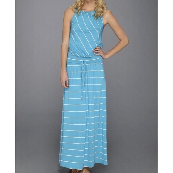 Michael Stars Dresses & Skirts - Michael Stars Harlow Stripe Island Atlantic Maxi Dress Aqua Blue Racerback S